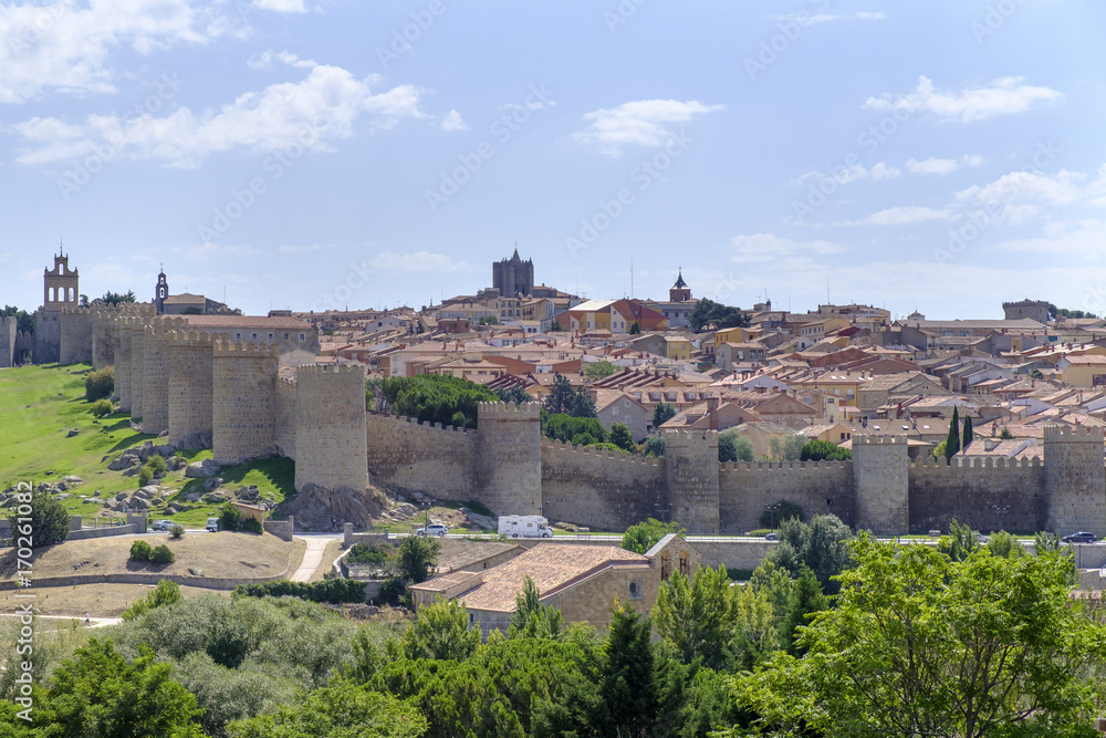 Medieval walls of Avila, Spain.