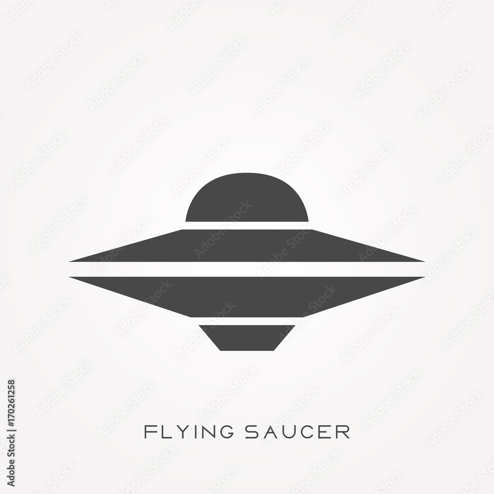 Silhouette icon flying saucer Silhouette icon flying saucer
