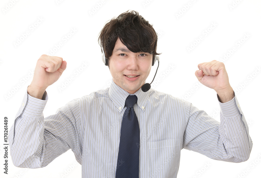 ガッツポーズのオペレーター