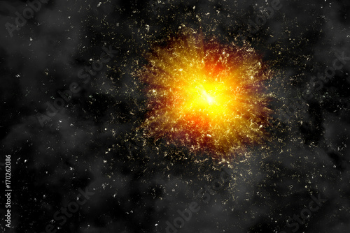 Bild auf Leinwand Star blast on black background