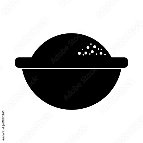 cartoon bowl with flour ingredient bakery and dessert vector illustration