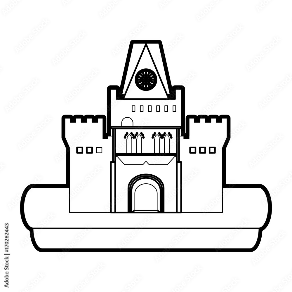 Castle of palace medieval and fairytale theme Isolated design Vector illustration