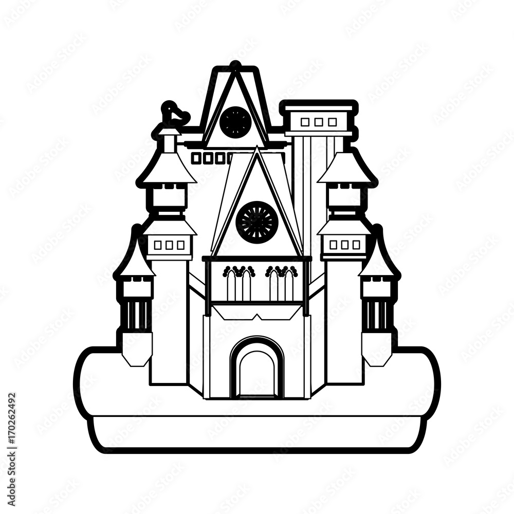 Castle of palace medieval and fairytale theme Isolated design Vector illustration