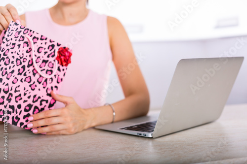 Woman shopping online