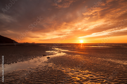 Beautiful Somerset sunset beach scene