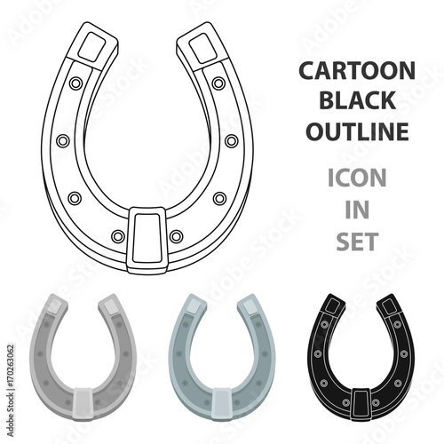 A metal horseshoe for horses. Shoes for horses to protect hooves.Farm and gardening single icon in cartoon style vector symbol stock illustration.