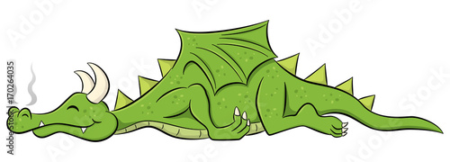 schlafender Cartoon Drache