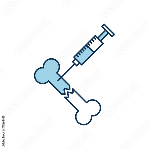 medical broken bone and syringe vector illustration