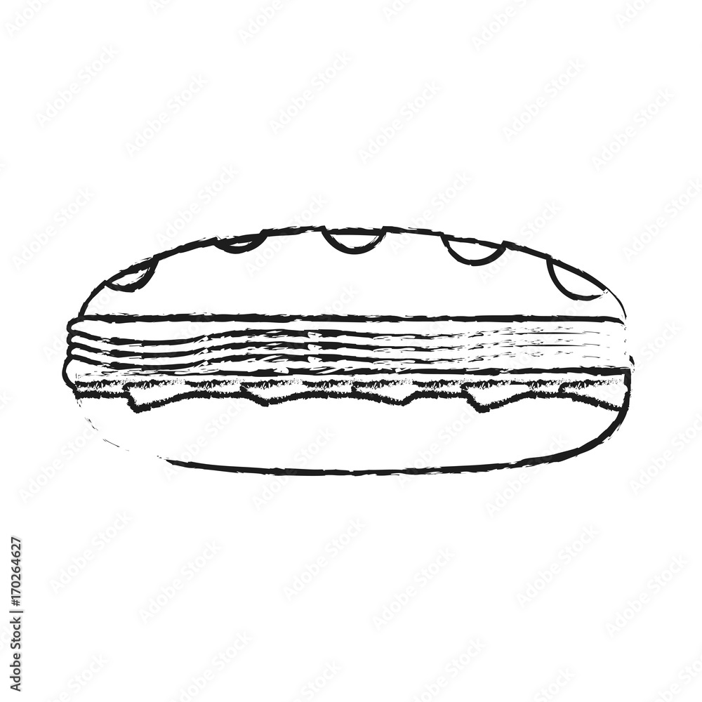 Fototapeta premium Sandwich of fast food urban and menu theme Isolated design Vector illustration