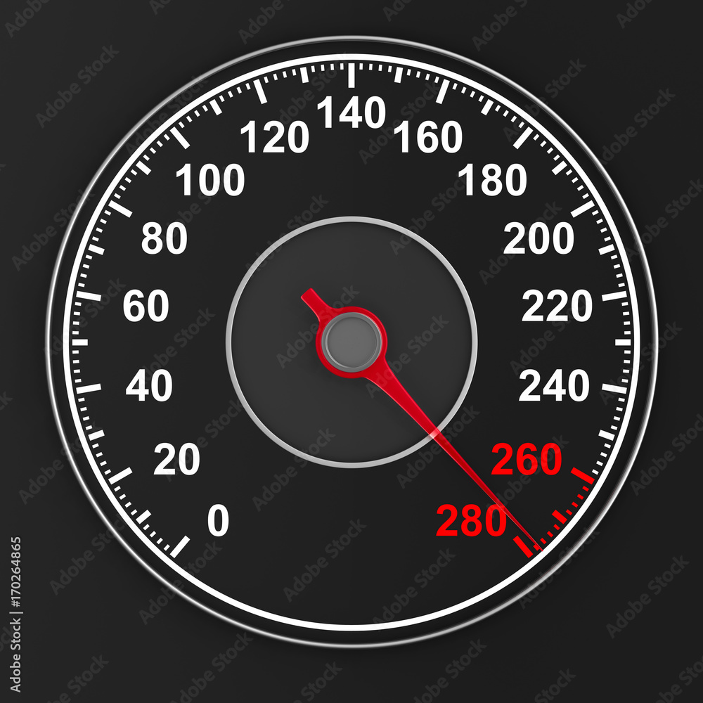speedometer on black background. 3D illustration speedometer on black background. 3D illustration