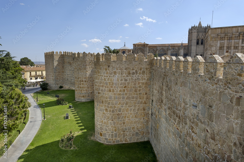 Medieval walls of Avila, Spain.