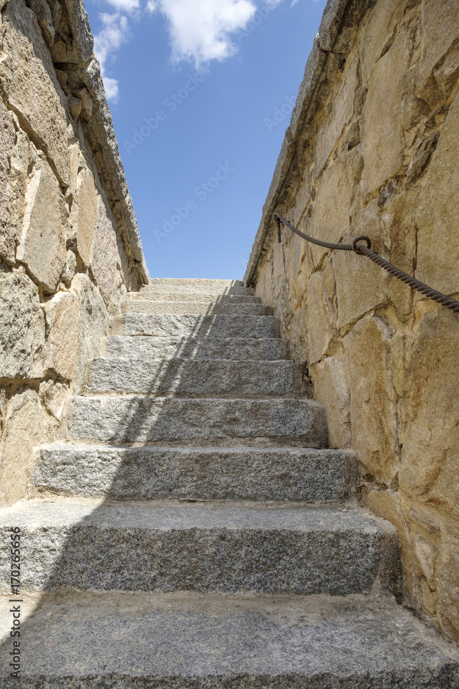 Stone stairs.