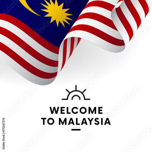 Welcome To Malaysia Malaysia Flag Patriotic Design Vector Illustration Stock Vector Adobe Stock