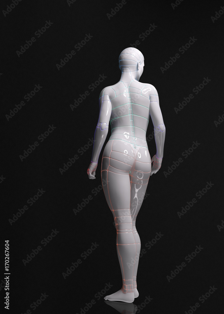 Fototapeta premium lonely female robot-artificial-3d rendering