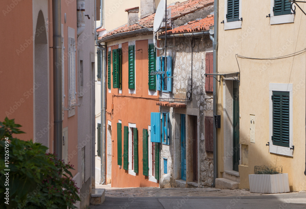 Narrow street in the Croatian town of Rovinj