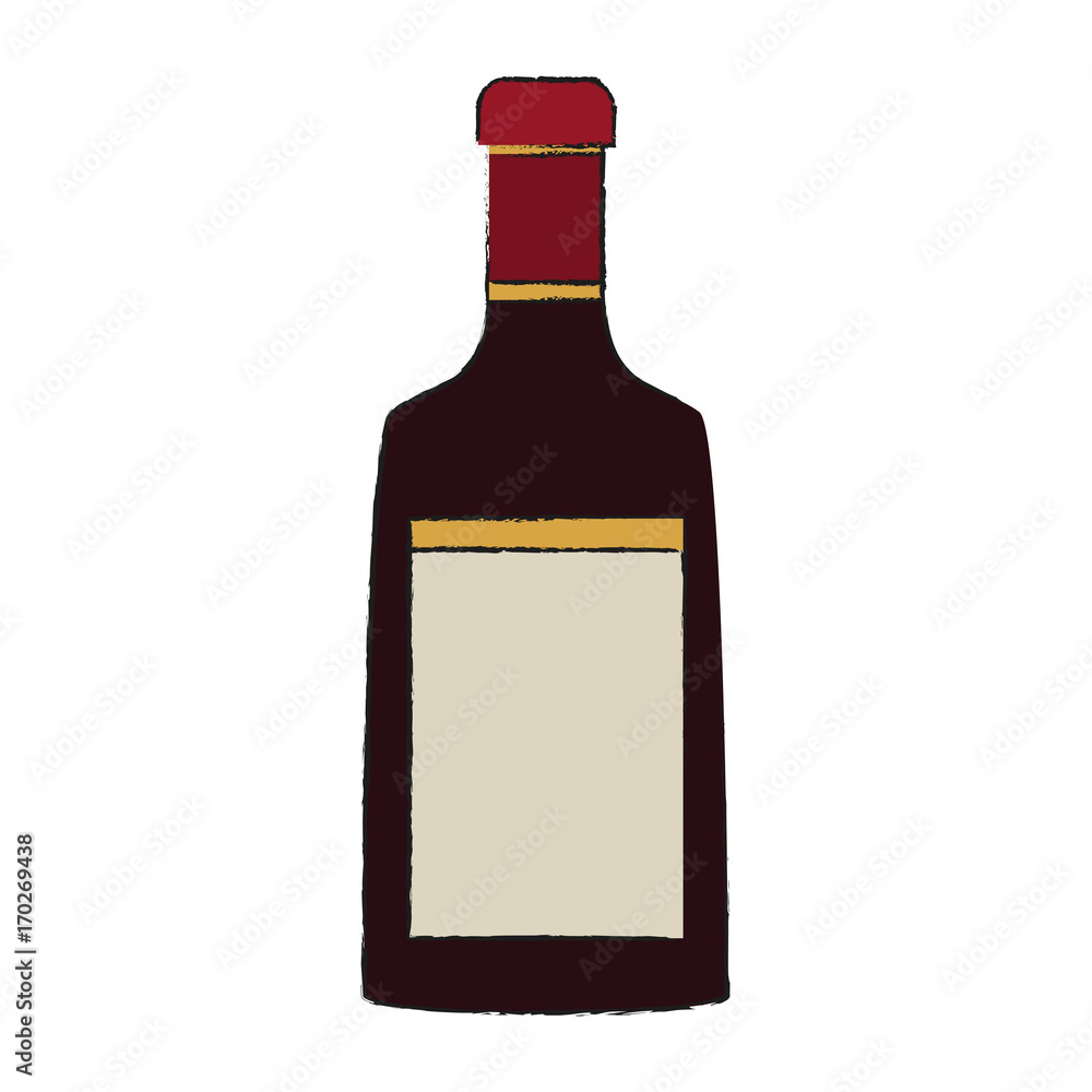 Alcohol bottle of drink beverage and restaurant theme Isolated design Vector illustration