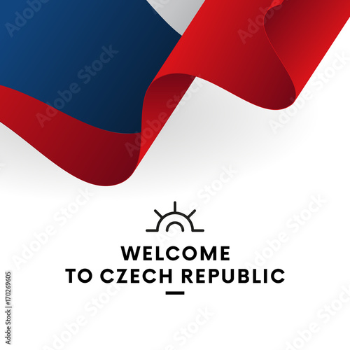 Welcome to Czech Republic. Czech flag. Patriotic design. Vector illustration.