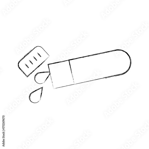 medical test tube with blood simple vector illustration