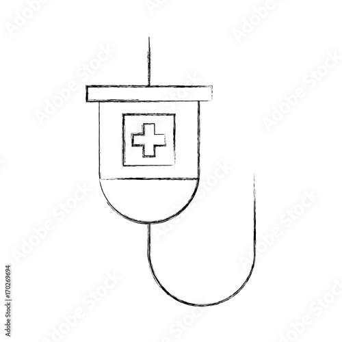 medical plastic bag iv hanging medicine treatment vector illustration