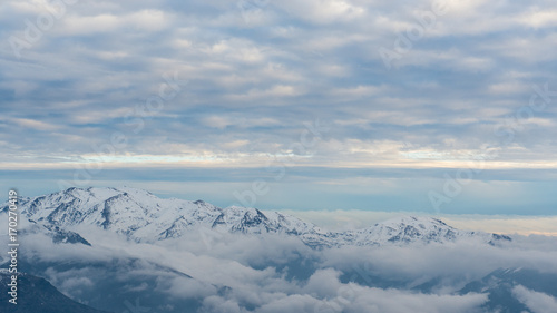 The snowy landscapes at El Colorado, a ski resort in Chile