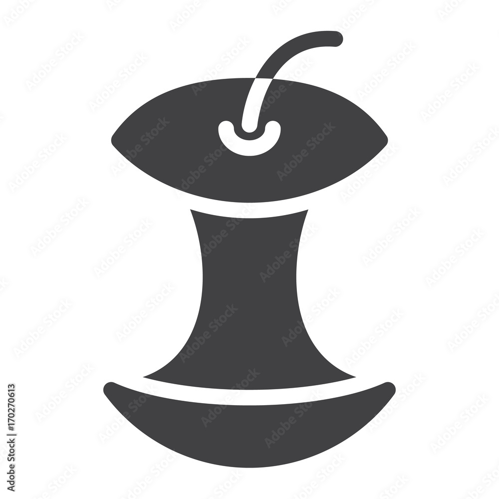 Apple stump garbage icon vector, filled flat sign, solid pictogram isolated on white. Symbol, logo illustration. Pixel perfect graphics Apple stump garbage icon vector, filled flat sign, solid pictogram isolated on white. Symbol, logo illustration. Pixel perfect graphics