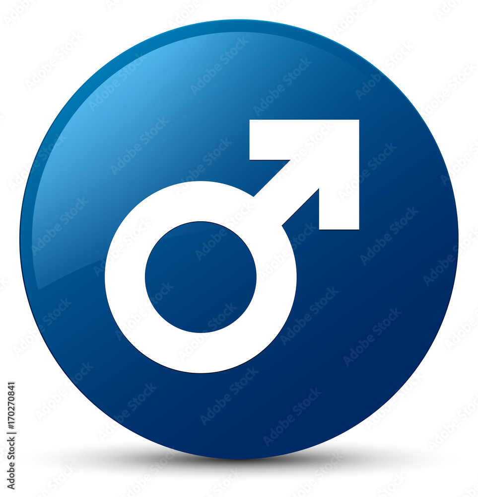 Male sign icon blue round button Male sign icon blue round button