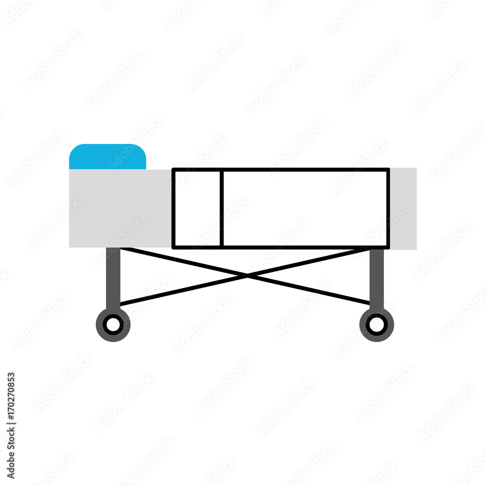 hospital bed with pillow and wheels vector illustration hospital bed with pillow and wheels vector illustration
