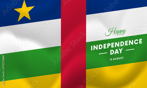 Central African Republic Independence Day. 13 august. Waving flag. Vector illustration.