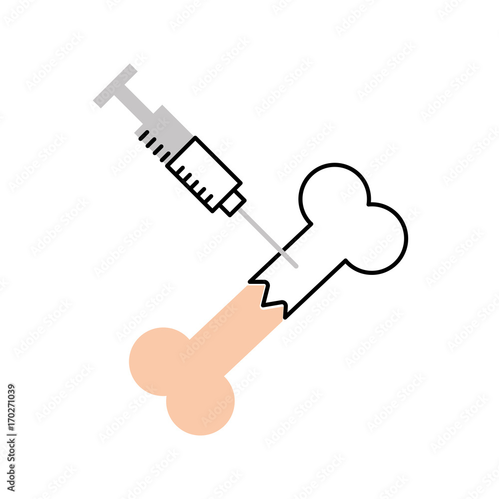 medical broken bone and siringe vector illustration medical broken bone and siringe vector illustration