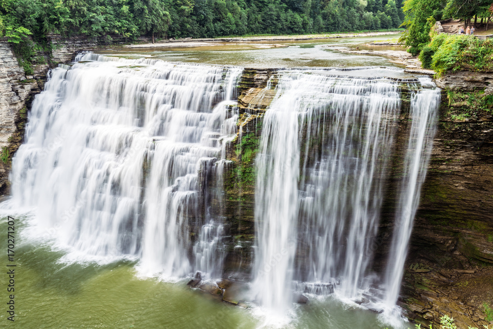 Naklejka premium Middle Falls, Genesee River, Letchwotth State Park
