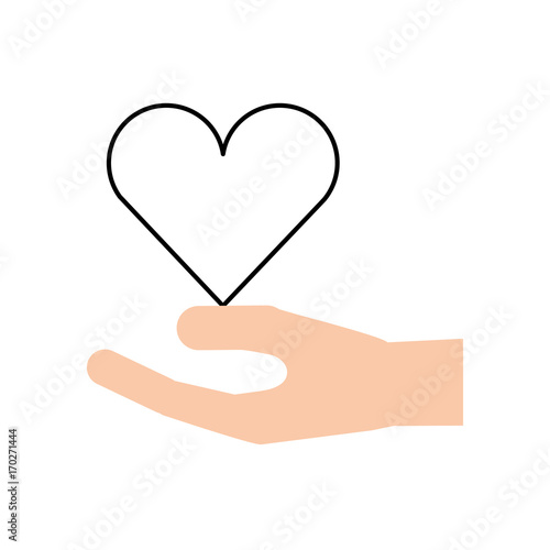 hand holding heart health care wellness concept vector illustration