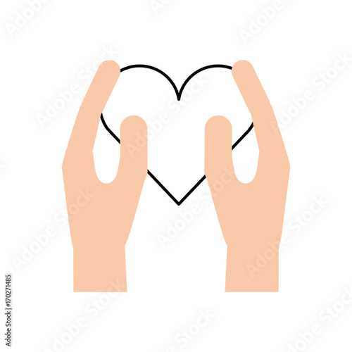 hand holding heart healthcare humanity charity vector illustration
