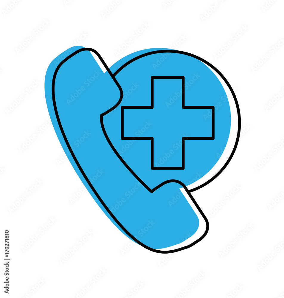 Obraz premium telephone service emergency hospital health care vector illustration