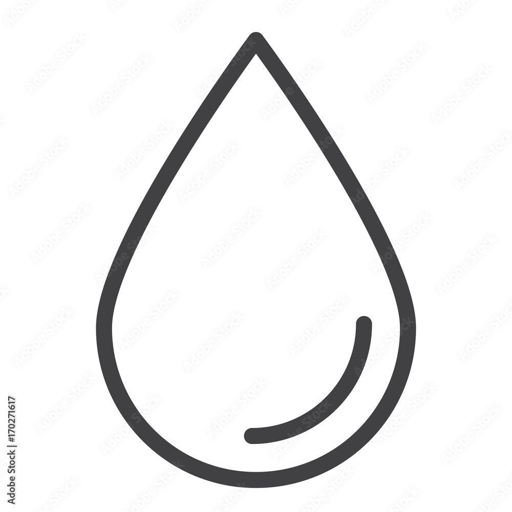 Water drop line icon, outline vector sign, linear style pictogram isolated on white. Symbol, logo illustration. Editable stroke. Pixel perfect graphics Water drop line icon, outline vector sign, linear style pictogram isolated on white. Symbol, logo illustration. Editable stroke. Pixel perfect graphics