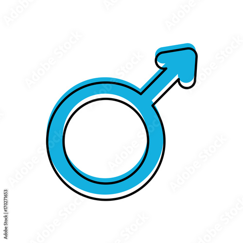 gender symbol of men on white background