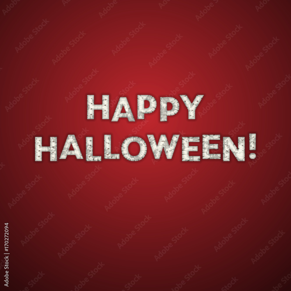 Happy Halloween Greeting Card. Mummy Bandage Font. Vector. Happy Halloween Greeting Card. Mummy Bandage Font. Vector.