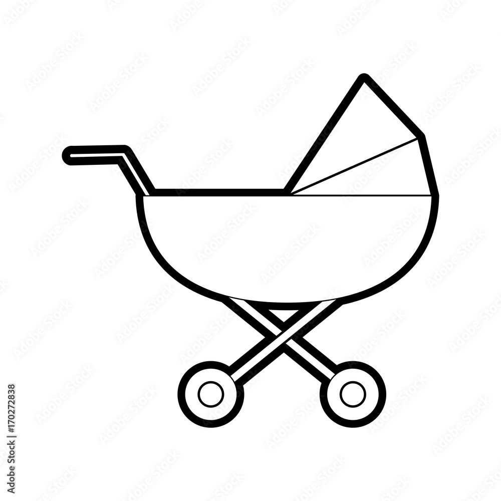 Stroller of baby object and child theme Isolated design Vector illustration Stroller of baby object and child theme Isolated design Vector illustration