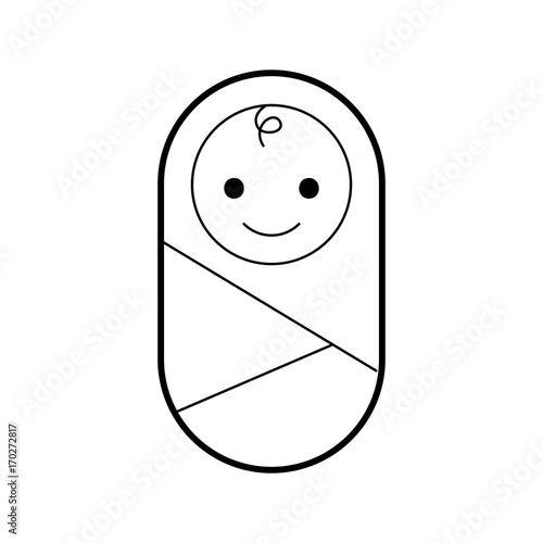 baby wrapped in blanket clothes healthcare vector illustration