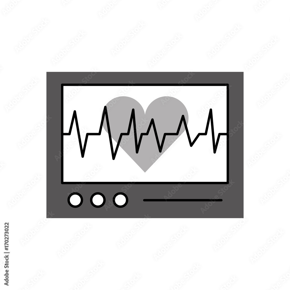 ecg machine displaying heartbeat monitoringv icon vector
