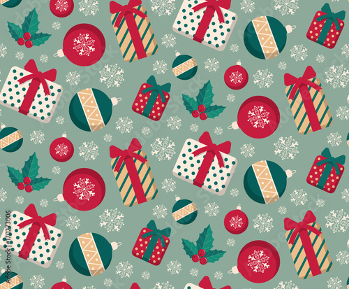 Present boxes and toys seamless pattern.