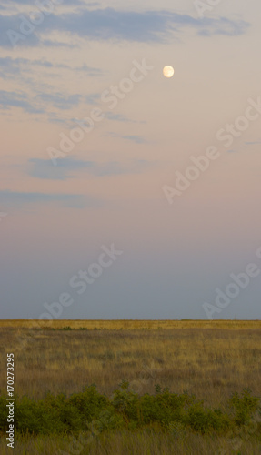 the landscape of the moon in a crimson sky