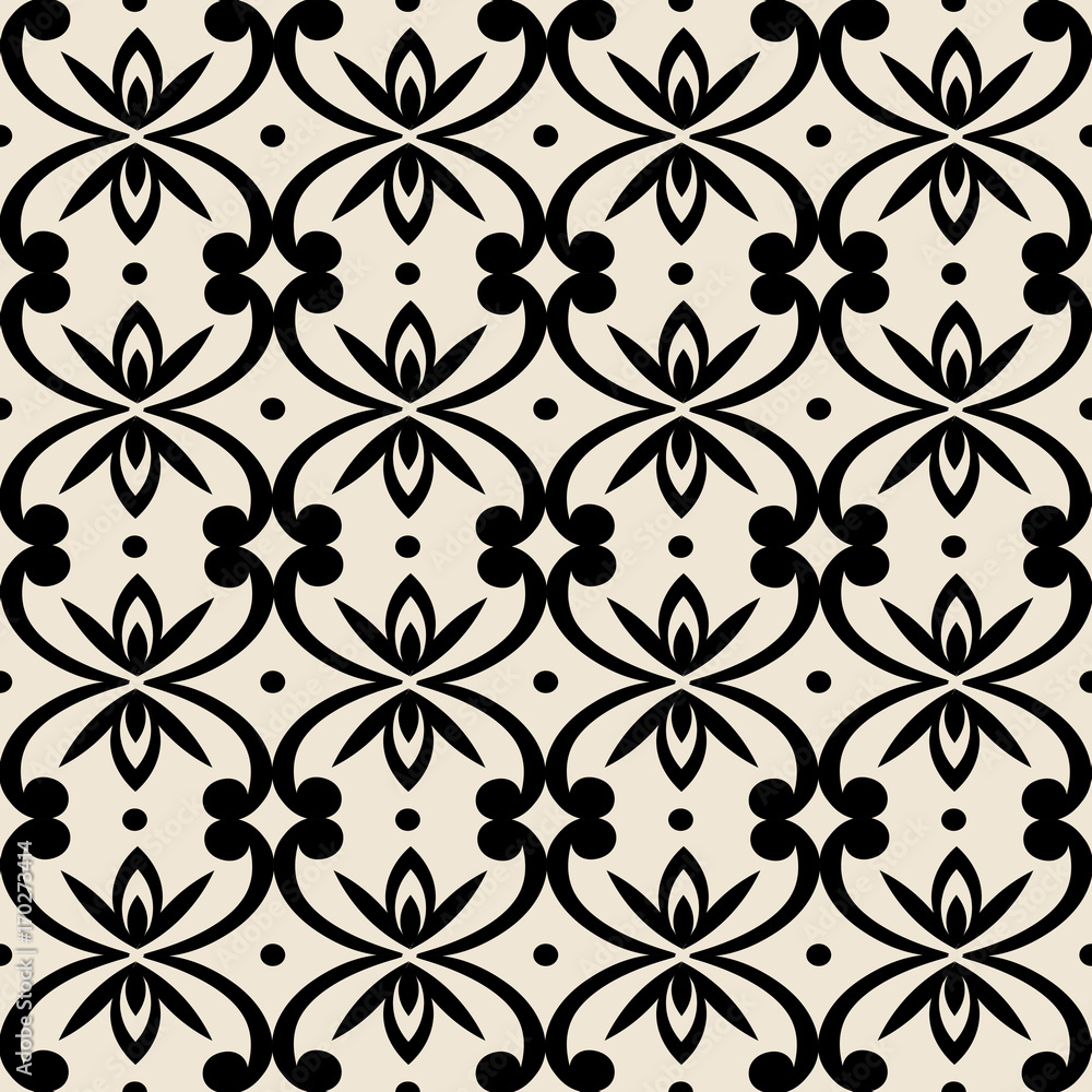 Abstract geometric pattern. A seamless background. Black and white texture.
