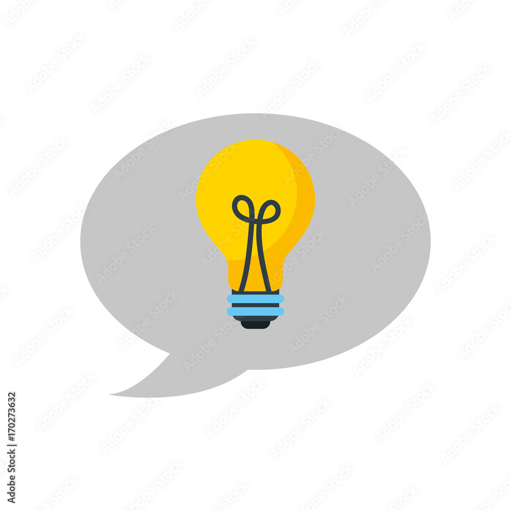 bubble speech with bulb light idea creative thinking vector illustration bubble speech with bulb light idea creative thinking vector illustration