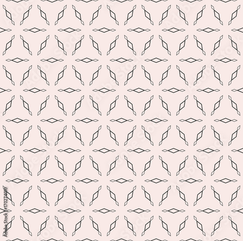Subtle stars texture, vector seamless pattern with outline rhombuses