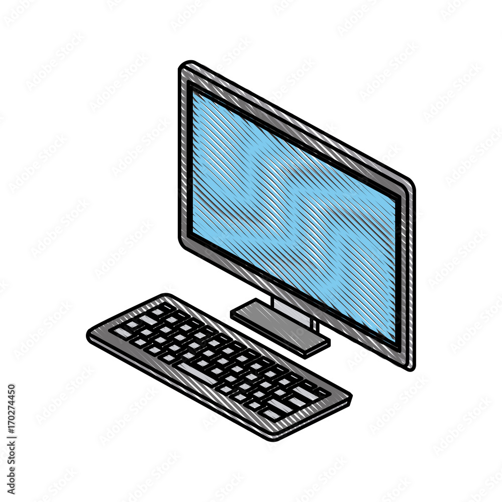Desk computer technology icon vector illustration graphic design Desk computer technology icon vector illustration graphic design