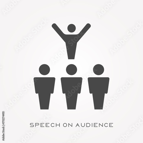 Silhouette icon speech on audience