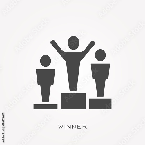 Silhouette icon winner