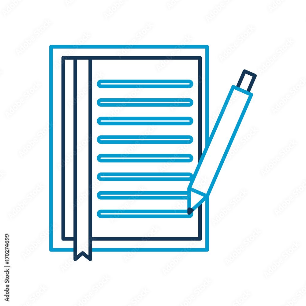 document sheet bookmark and pen office object vector illustration document sheet bookmark and pen office object vector illustration