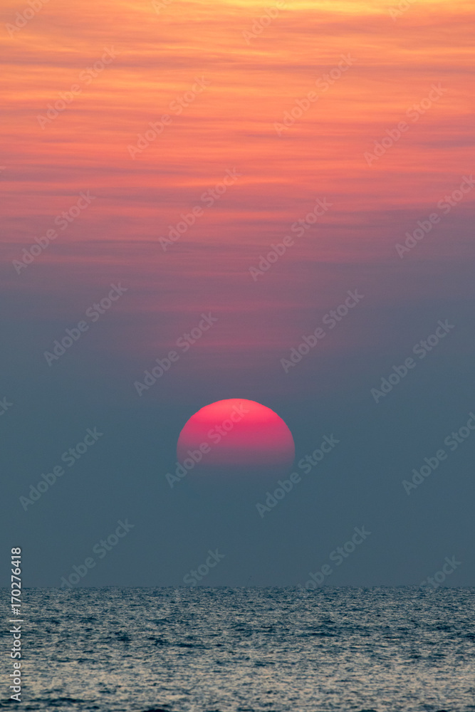 Scenic view of beautiful sunset on the sea. Scenic view of beautiful sunset on the sea.