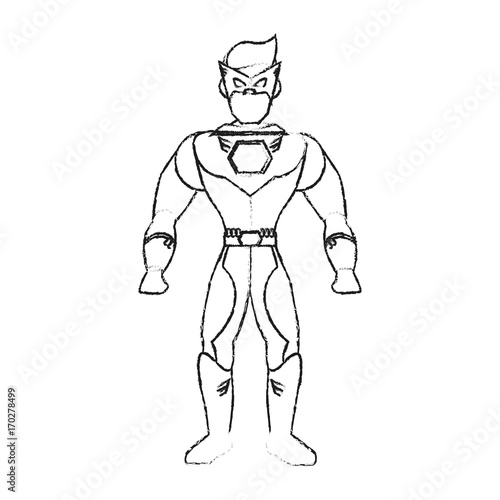 Superhero character cartoon icon vector illustration graphic design